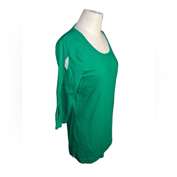 D&CO. | OPEN ARM 3/4 SLEEVE SCOOP NECK GREEN TUNIC XS - Picture 5 of 7